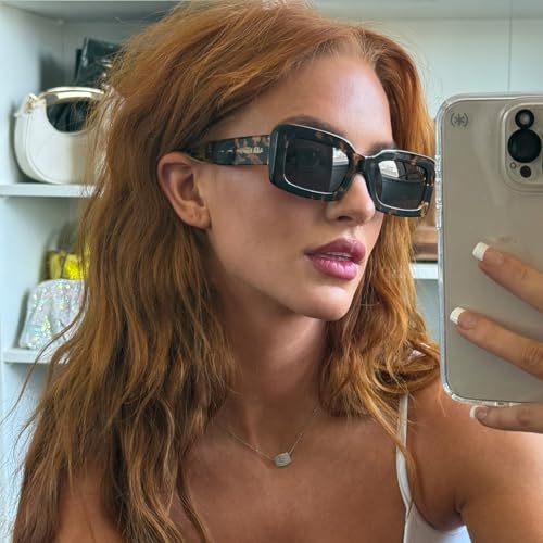 DIFF Indy Designer Rectangular Sunglasses for Women | Espresso Tortoise + Grey | 100% UVA/UVB Protection2