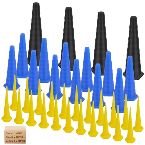 Image of 38PCS Hydraulic Oil Service Rubber Plugs, Universal Drip Proof Hose Plugs Kit with 4 Large Black,12 Medium Blue & 22 Small Yellow Size, Industrial Hydraulic Hose Plug for Joints,Irrigation,Fuel Lines