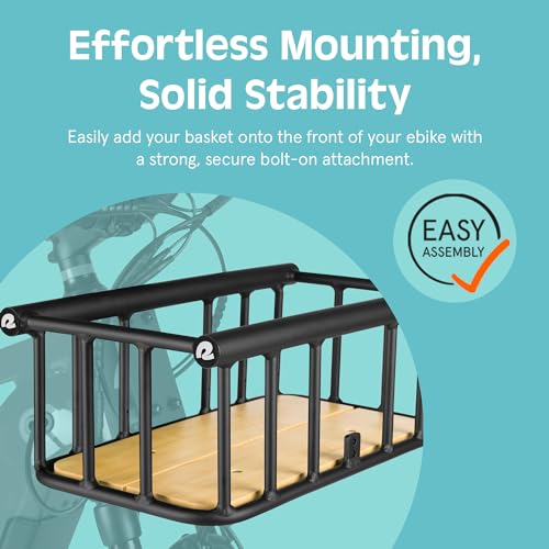 Tote Plus Ebike Basket Lightweight, Aluminum Front Basket for Electric Bikes with 4-Bar Accessory Ports by Retrospec - Image 6