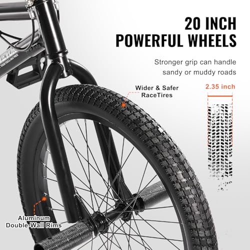 VEVOR BMX Bike, 18/20/24-Inch Wheel Freestyle & Race Bike