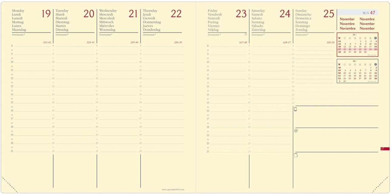 Quo Vadis - Collection: Silk – Executive Prestige Diary with Elastic – Civil Diary – Week to View – Size: 16 x 16 cm – Colour: Aqua Green – Year 2024