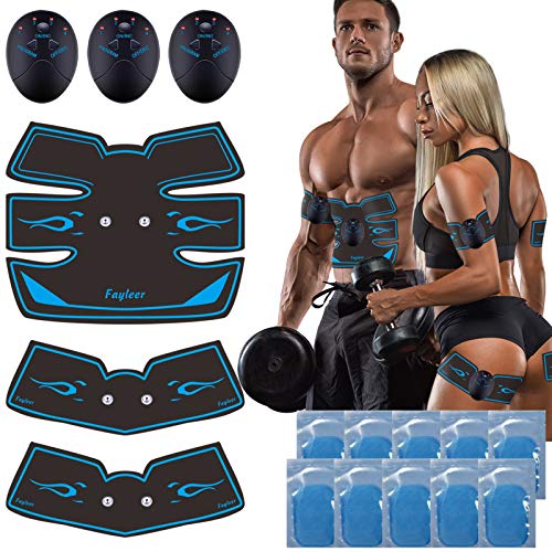 fayleer Appareil Abdominal, Electrostimulateur Musculaire Ceinture Abdominale Electrostimulation EMS Stimulateur Femme Homme pour Abdomen/Bras/Jambes, 20 pièces Patch electrostimulation