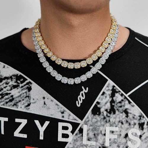 Men's 18K gold Cuban necklace, European and American hip-hop moissanite necklace, Valentine's Day, birthday, Christmas gift box3