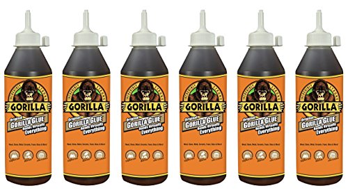 Gorilla Original Waterproof Polyurethane Glue, 18 ounce Bottle, Brown, (Pack of 6)