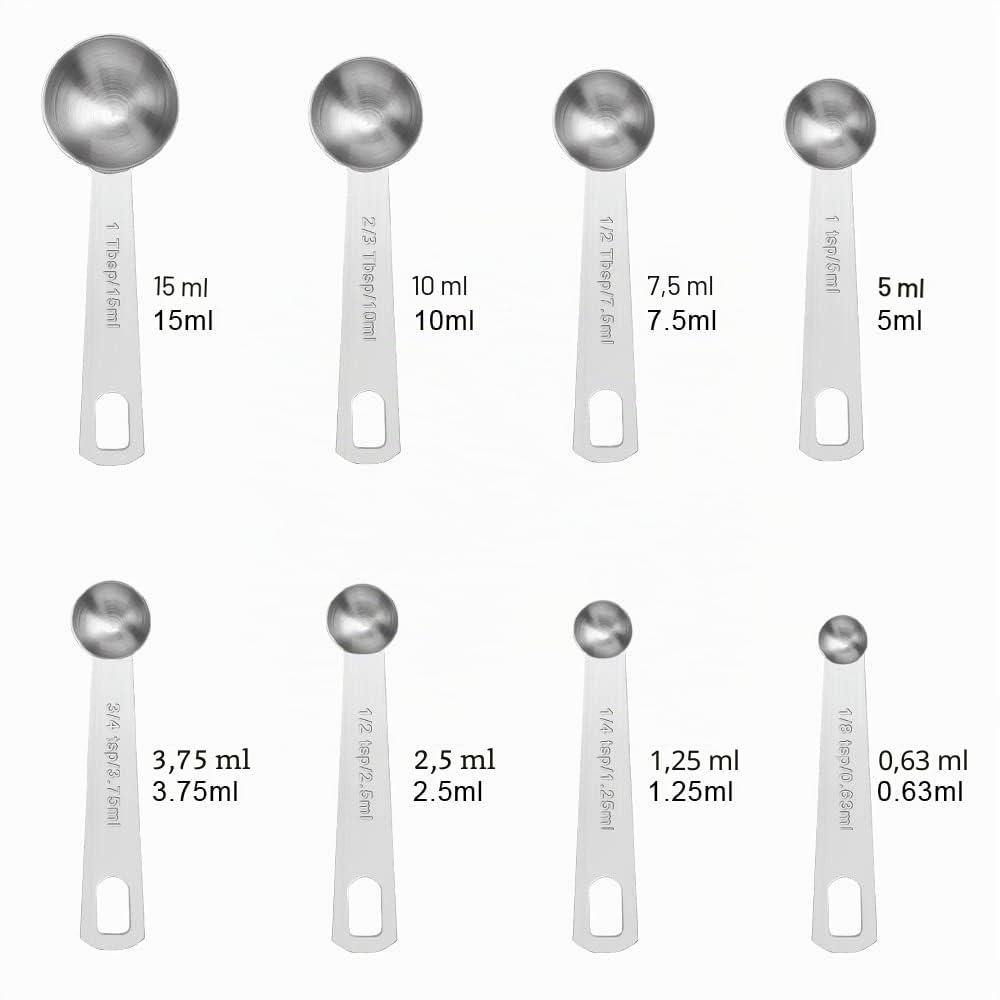 Vicloon Cuillères Doseuses en Acier Inoxydable Lot de 9 Cuillère Doseuse