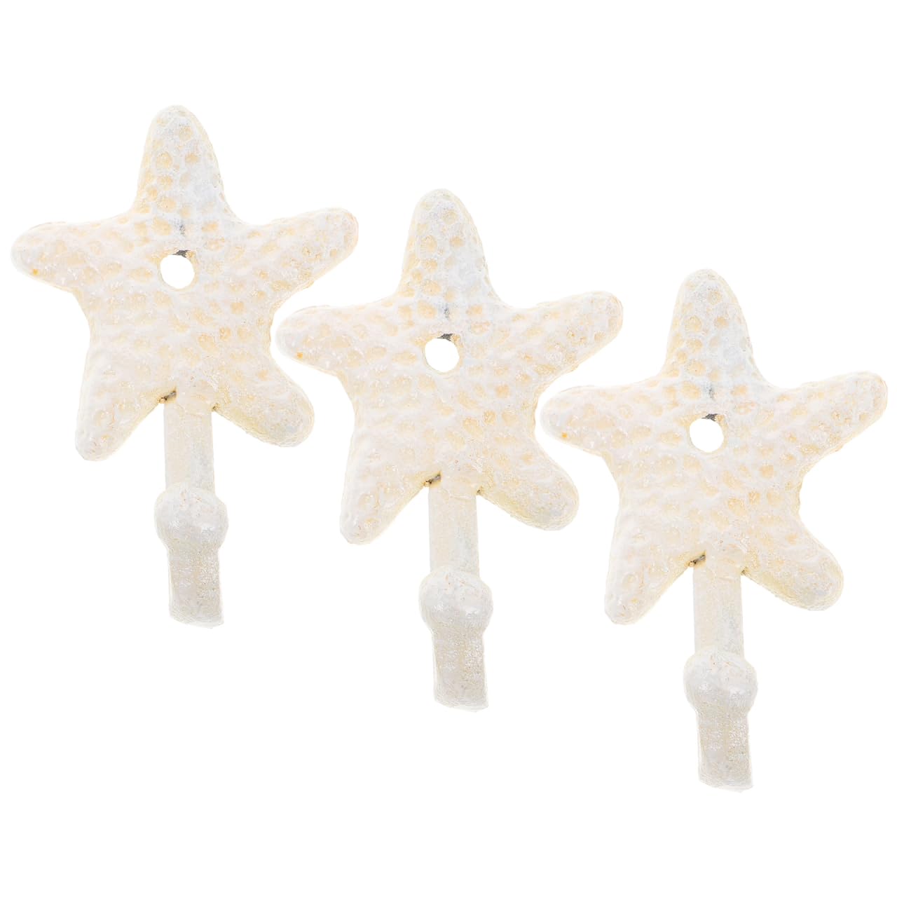 Patères décoratives blanches Zerodeko finitions soignées style bord de mer lot de 3