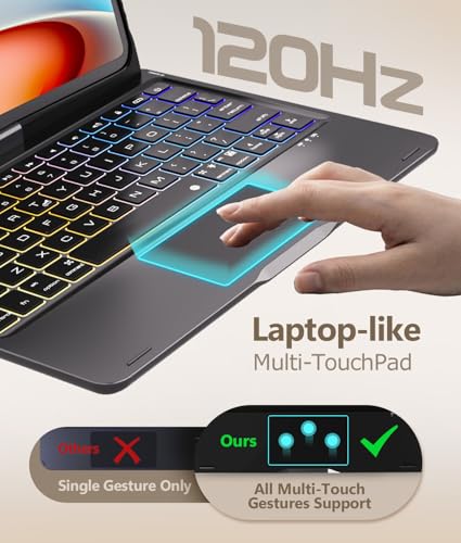 BABG for iPad 10th 11th (A16) Case with Keyboard and iPad Air 11(M4,M3,M2),360Swivel,7 Use - image 3