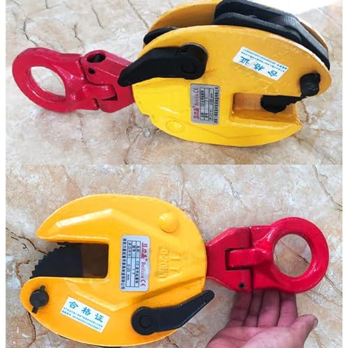 Pince de levage verticale 1T avec mâchoires réglables pour plaques d'acier