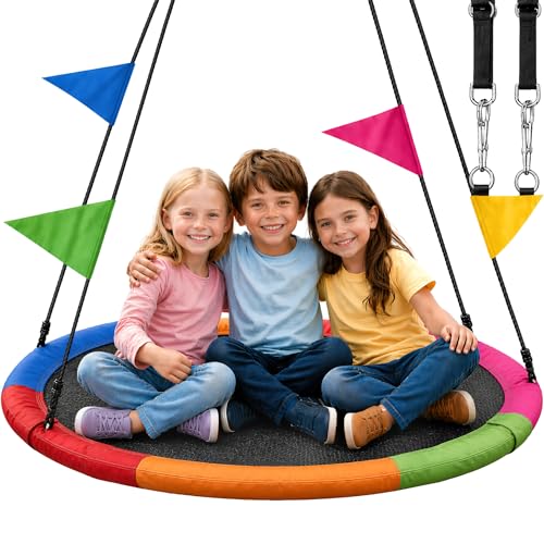 LÆGENDARY Saucer Swing for Kids and Adults - 40 Inch Round Outdoor Tree Swing