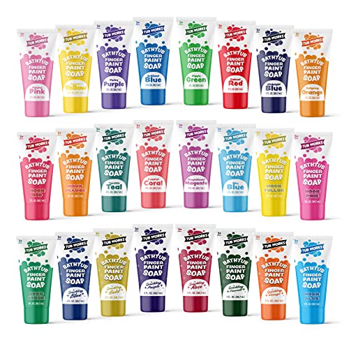 Image of Tub Works® Bathtub Finger Paint Soap, 24 Pack | Non-Toxic, Washable Bath Paint for Toddlers & Kids Bath | Ideal Toddler Bath Toys for Creative Play