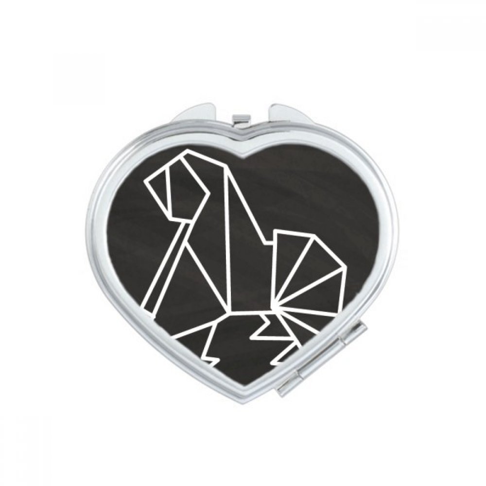 Miroir de maquillage compact portable fait main origami coeur multicolore