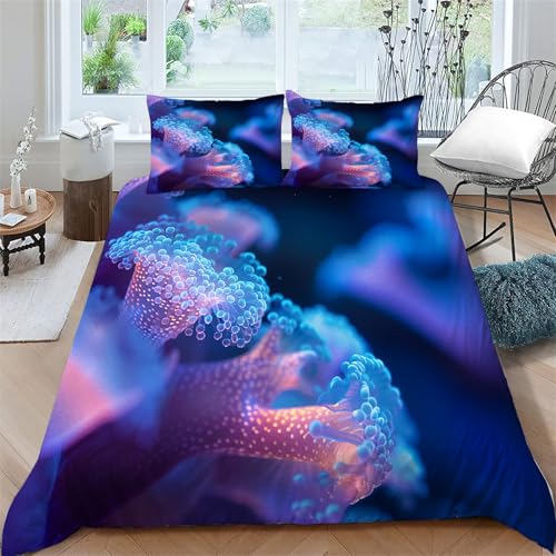 Parure de lit 220x240 bleu en microfibre douce haute densité - 2