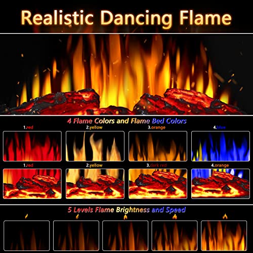 Antarctic Star Electric Fireplace Stove Heater, 3D Infrared Fireplace, 5100Btu Max 1500W,All-Metal Design,Adjustable Brightness,Portable,Overheating Protection,Remote,Timer,Etl Certified,Black #TOP2