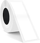 SUPVAN T50M Series Ruban de fabricant d'étiquettes, 4 Rouleaux 50mm x 80mm 100 Etiquettes/Roll véritable lamellé Thermal Label Recharge, étanche à l'huile Haute Adhésive Auto Detect Étiquettes, Noir sur Blanc