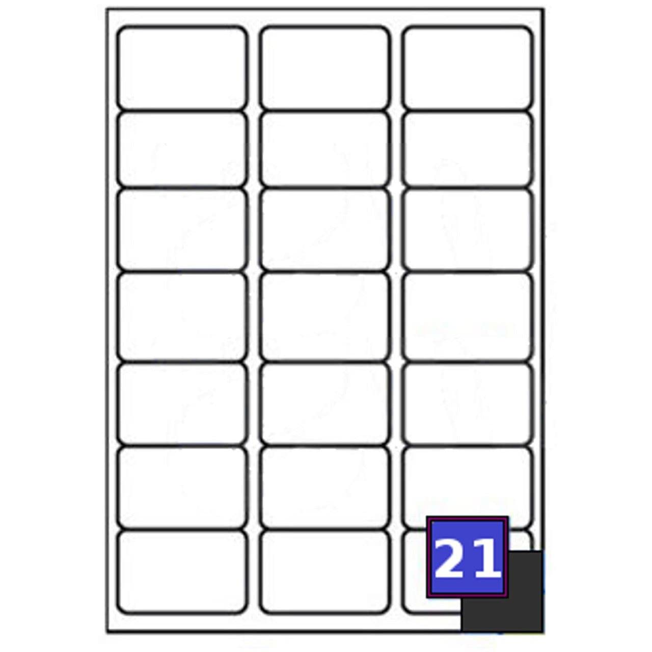 2000 x 21 Labels Per Sheet 63.5 x 38.1mm White A4 Address Labels Sticky Self Adhesive Peel Out Notes Paper Mailing Inkjet Copier Laser Printer