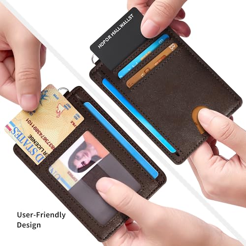 Image of Mayski Slim Wallet, Credit Card Holder for Women, Minimalist Front Pocket RFID Blocking Card Cases, Small Wallet Women Men(CH Coffee)