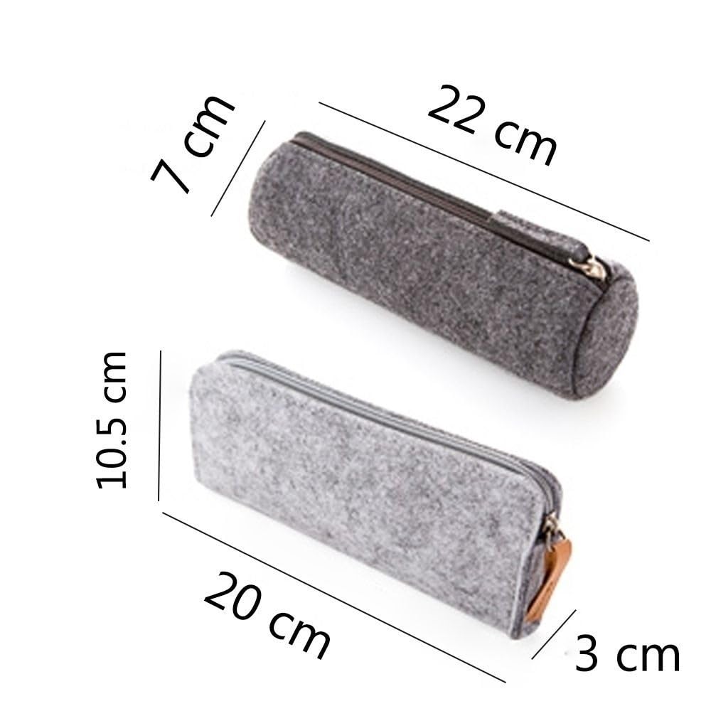 Estuche de lápices de la PC, Bolsa con Cierre Retro, Bolso portátil, papelería Escolar, Suministros de Oficina, 2 uds. para Estudiantes(Grey A)