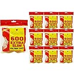 600-15000 x PALMER Cigarette Tobacco Filter EXTRA SLIM ULTRA Tips Rolling Paper Resealable Yellow Red Bags Smoking UK FREE P&P (10x Pack (6000 Filter Tips))