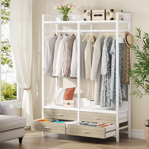 Image of Tribesigns Freestanding Closet Organizer, Garment Rack with 4 Drawers