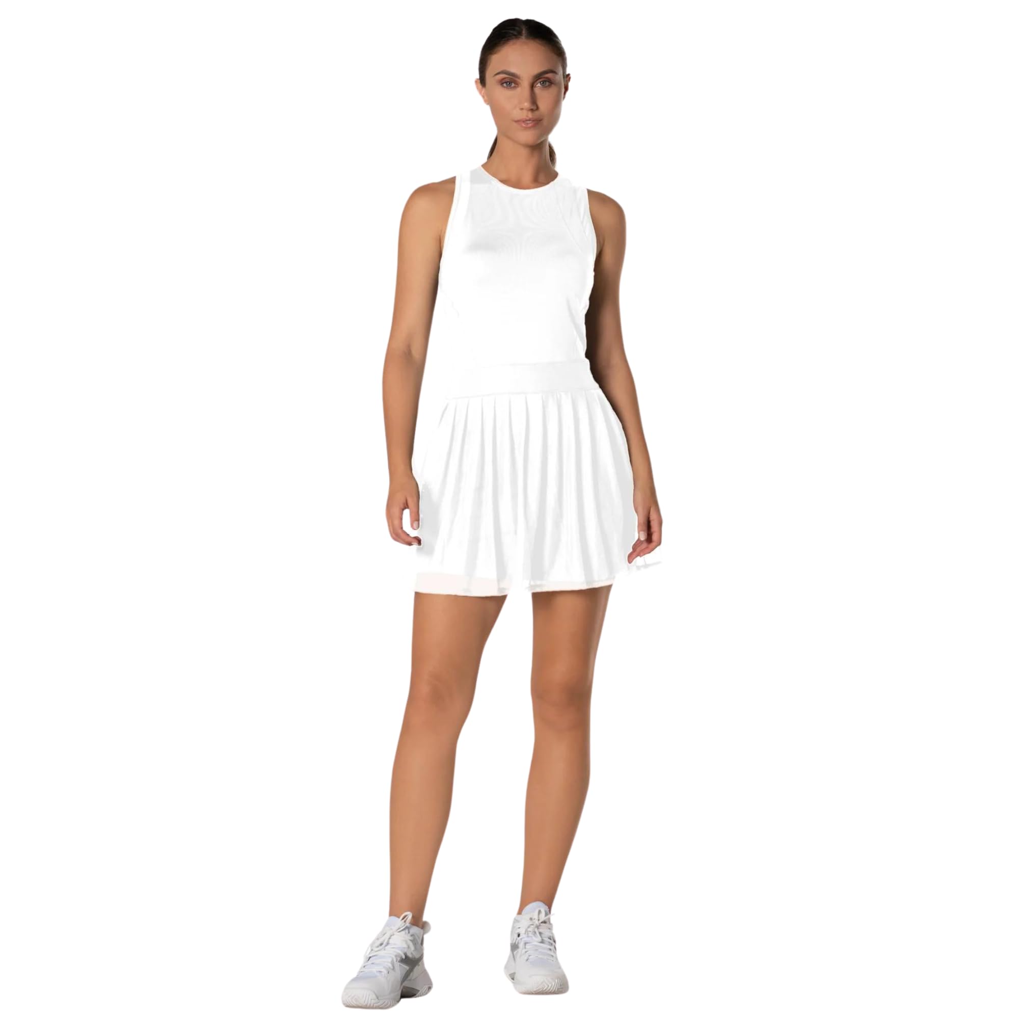 Lucky In Love Women's White Next Level Tennis Dress, Xs