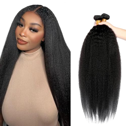 Extensiones de cabello humano Yaki liso natural de 22 a 26 pulgadas sin enredos