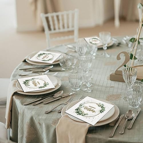 Tovaglioli Eucalipto Happy Birthday, 33 X 33 Cm