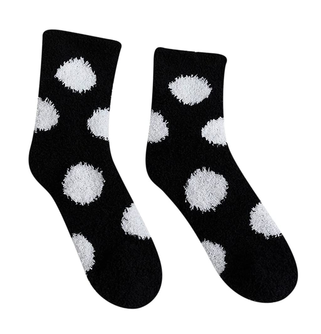 Calcetines Termicos 12 Pares De Calcetines Térmicos De Invierno Para Mujer, Patrón De Lunares Bonitos, Esponjosos, Supersuaves, Cálidos Y Acogedores Calcetines Invierno