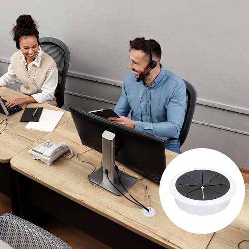 Cache-trou pour câble de bureau 80 mm réglable pour organiser vos cordons - 7