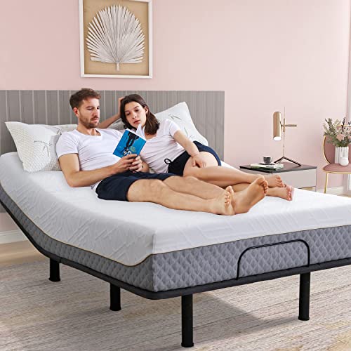 Adjustable Bed Frame, Smart Electric Adjustable Bed Base with Wireless Remote, Adjustable Legs, Head and Foot Incline, Queen Size Adjustable Bed Frame, Smart Electric Adjustable Bed Base with Wireless Remote, Adjustable Legs, Head and Foot Incline, Queen Size