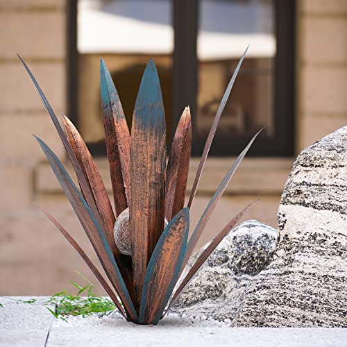 Jesokiibo 1Pcs Tequila Rustic The Latest In 2022 Sculpture Metal Agave Plant Home Decor Rustic Hand Painted Metal Agave Garden Ornaments Outdoor Decor Figurines Home Yard Decorations Lawn Ornaments #TOP2
