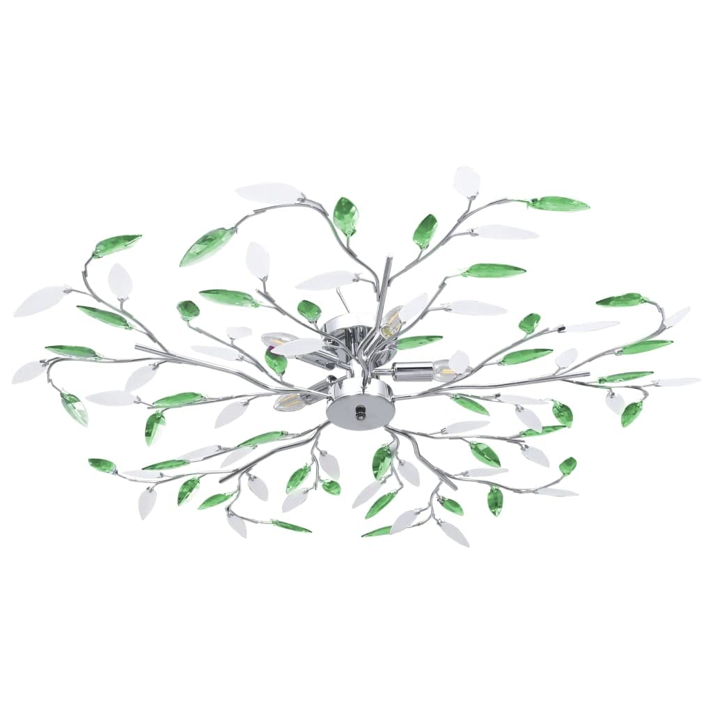 Deckenleuchte mit Acrylglas-Blätter für 5 x E14-Lampen Grün,Heim & Garten,Beleuchtung,Kronleuchter, Wand- & Deckenbeleuchtung,Deckenleuchten,Grün,3.02 kg-289241