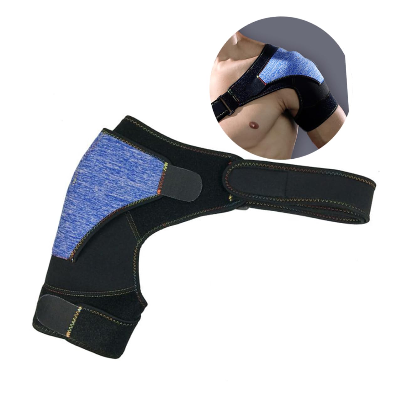 Adjustable Breathable Shoulder Pad Support Relief Strap for Outdoor Sports Non Slip Design for Enhanced Stability Comfortable Compression for Blue