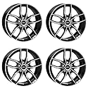 4x AUTEC Felgen Alufelgen BAVARIS 8.0x19 ET47 5x112 Schwarz poliert kompatibel mit BMW 2er iX1 X1 X2 1