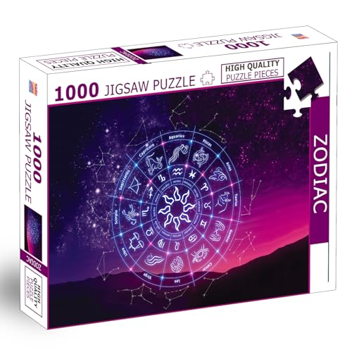 Image of Zodiac Constellations Jigsaw Puzzle - 1000 Piece Puzzle | Astrology & Star Map Brain Game | Mystical Gift for Puzzle Lovers and Stargazers