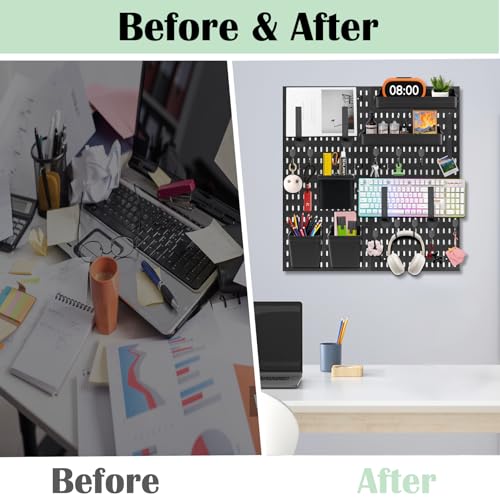 Wall Mount Wall Organizer Pegboard for Gaming & Office, 4 Pack, 12x12 Inch by Hokimder - Image 5