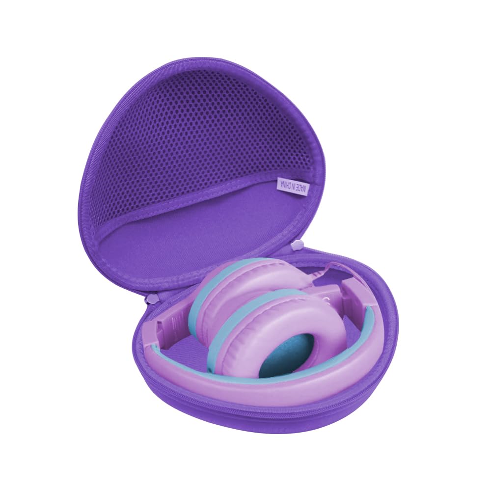 Hermitshell Hard Travel Case for iClever HS19 / iClever BTH12 / Botesty Sound/EarFun/Candy Bila BH03 / IMYB Kids Headphones (Purple)