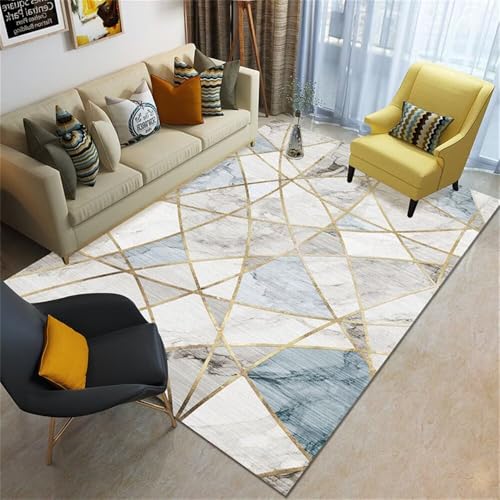 Tapis d entree lavable 70x140 cm bleu moderne pour protéger le sol - 2