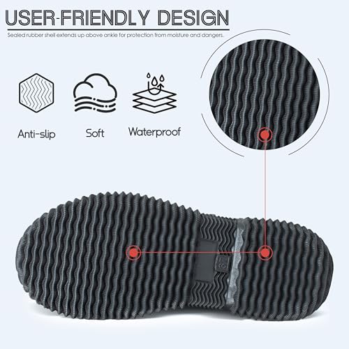Image of Hbxooxts Women Mud Boots Waterproof Garden Shoes, Anti-Slip Rubber Rain Boots for Women, Outdoor Work and Farming with Easy-Clean Design