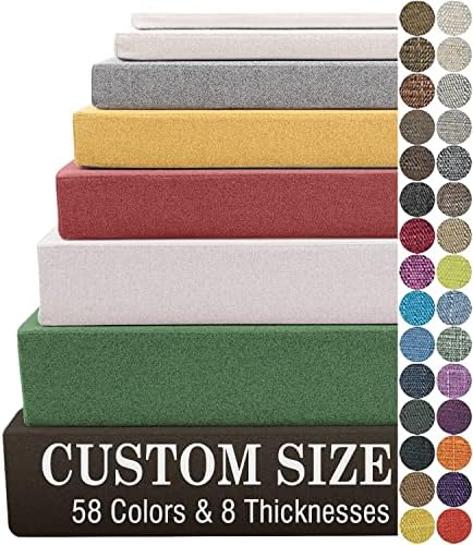 RXASC Custom Bench Cushions,Bench Cushions for Indoor Furniture, Outdoor Bench Cushion Waterproof, 50D Thickened Foam Bay Window Seat Cushions,Patio Furniture with Non-Slip Bottom, Garden Cushion