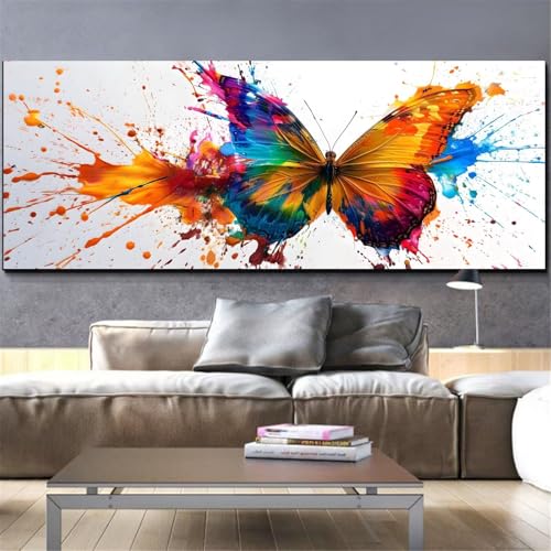 Kit complet diamond painting papillon 70x140cm pour grand tableau en cristal strass