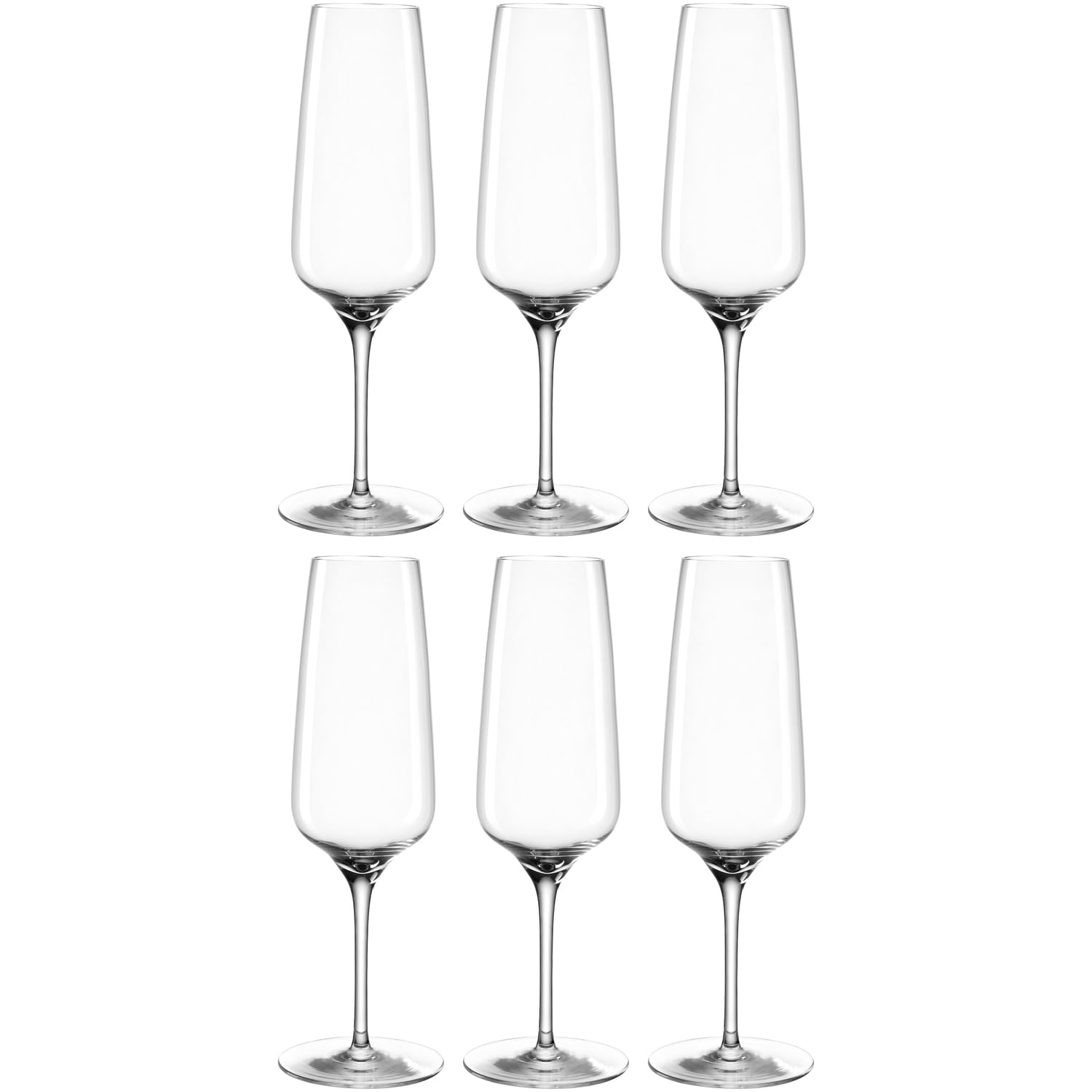 LEONARDO HOME Cesti 061964 Lot de 6 flûtes à champagne à pied bas, passent au lave-vaisselle, résistantes aux chocs, conviennent à un usage quotidien, verres à champagne élégants de qualité supérieure