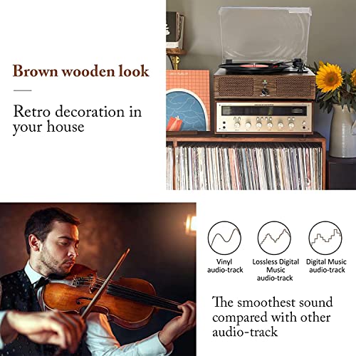 Platine Vinyle Bluetooth, Tourne-Disque Gramophone à l’ancienne avec Haut-parleurs intégrés et entraînement par Courroie USB AVCE 3 Vitesses (café) - Les Beatles, Paul McCartney, John Lennon, RIngo Starr, George Harrison Platine Vinyle Bluetooth, Tourne-Disque Gramophone à l'ancienne avec Haut-parleurs intégrés et entraînement par Courroie USB AVCE 3 Vitesses (café) – Image 6