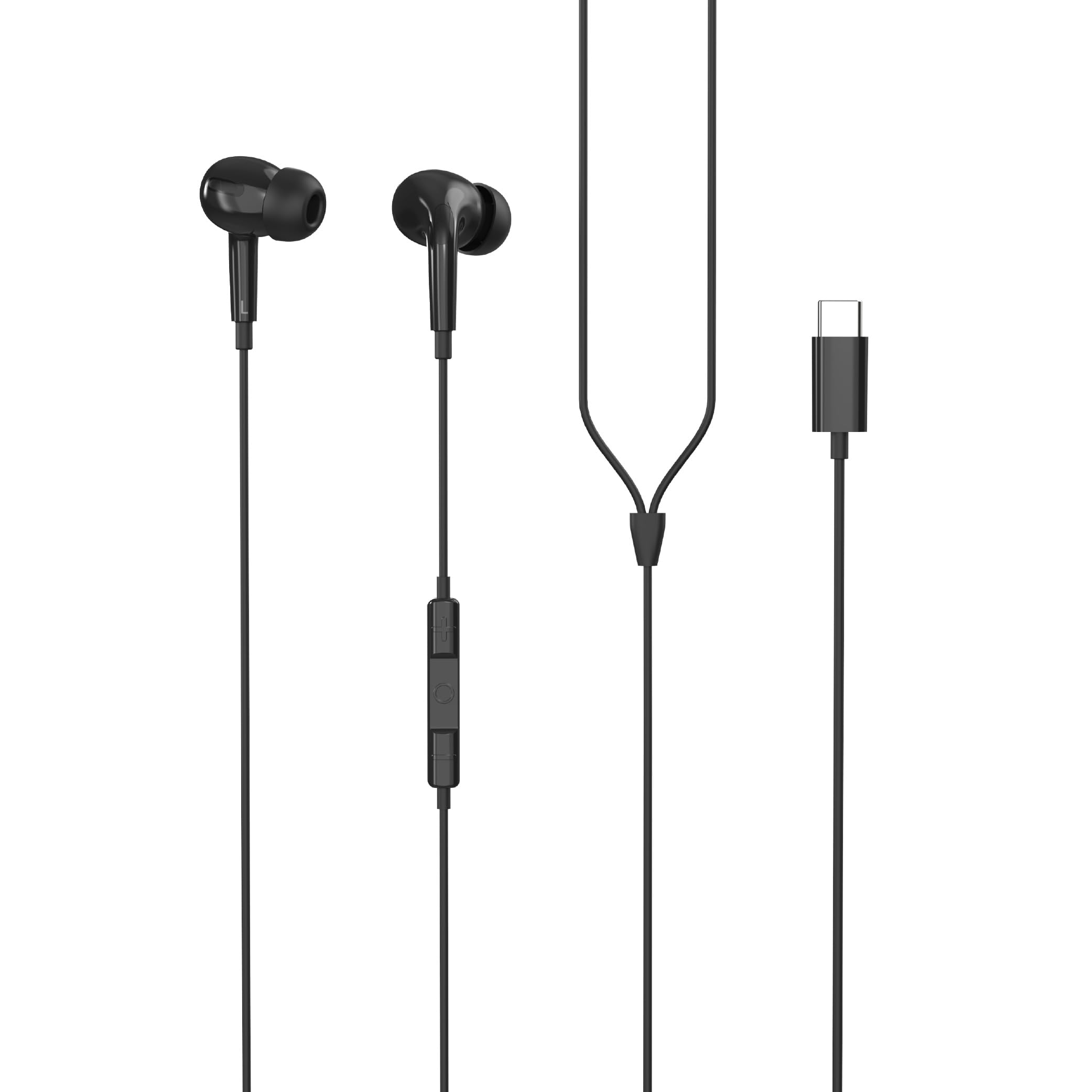 - RadioShack Black Wired Type-C Earphones with Microphone