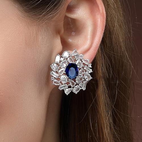Image of Karatcart Women Green American Diamond Stud Earrings
