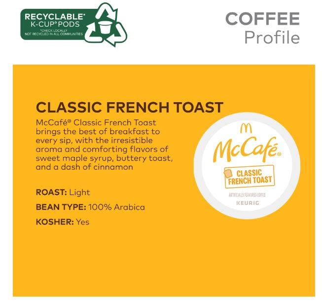 Image of McCafe Classic French Toast Coffee, Keurig Single Serve K-Cup Pods, 24 Count