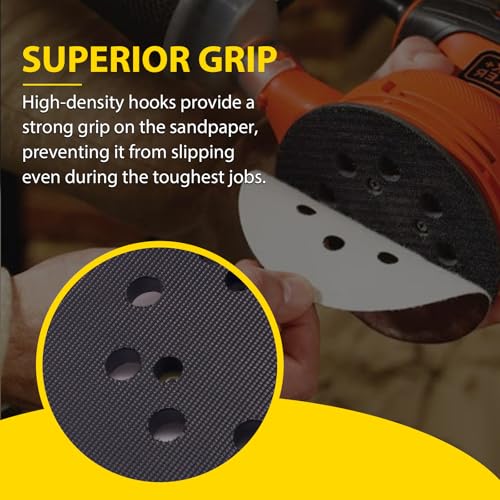 2 Pack 5 Inch Replacement Sander Pad, Compatible with Dewalt DW423, D26451 D26453 D26456 Random Orbital Sander, 8 Hole Heavy Duty Aluminum Replacement Backing Plate by Taokyid - Used condition - Image 5