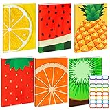 BeYumi 6Pcs Fruit Pattern Book Covers Stretchable Jumbo Fabric Book Sleeve Covers Washable Durable Reusable Nylon Book Covers Protector for Hardcover Textbooks Notebook Bcak to School Book Lovers Gift