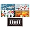 Evergreen sassafras bundle set of 4 seasons interchangeable entrance doormats indoor and outdoor 22 in x 10 in doormats and 30 in x 18 in tray non slip backing low profile home decor  urban country home decor