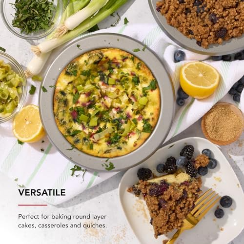 KitchenAid Nonstick Swiss Engineered Aluminized Steel Round Cake Pan, Dishwasher Safe, 9 Inch, Contour Silver - Thumbnail 5