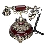 EXQUISITE MATERIAL: Aus Holzimitat und grüner Bronze. Exquisite Verarbeitung, gute Korrosionsbeständigkeit und Haltbarkeit. Der stabile Metallglanz macht das Retro-Wählradtelefon noch schöner.